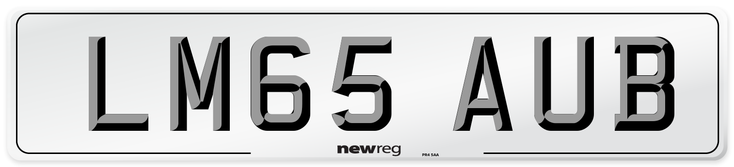 LM65 AUB Number Plate from New Reg